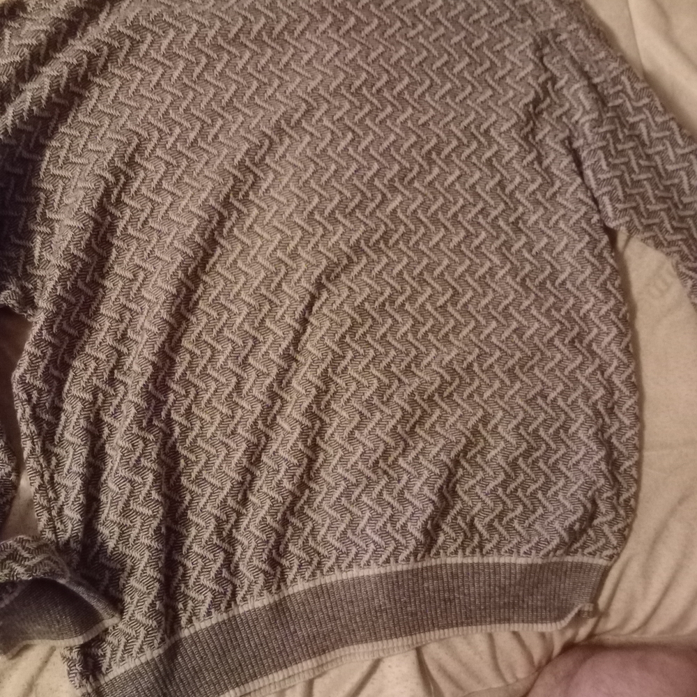 Men's Classic Brown Herringbone Sweater